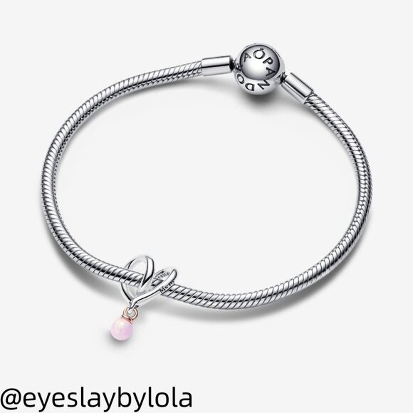 Pandora Two-tone Wrapped Heart Charm - Picture 3 of 5